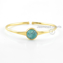 Bracelet en pierres précieuses turquoise, bijoux en or jaune 18k orteils turquoise pour femmes